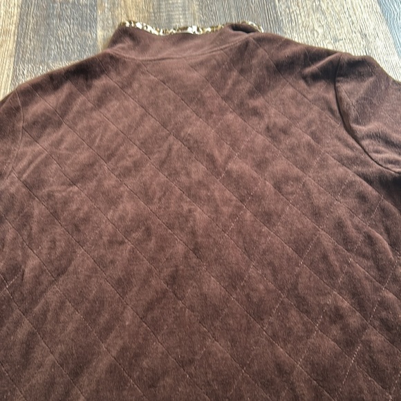 Onque Casuals Vintage Leopard Print Brown Velour Jacket Coat Women’s Size Large - Picture 9 of 10